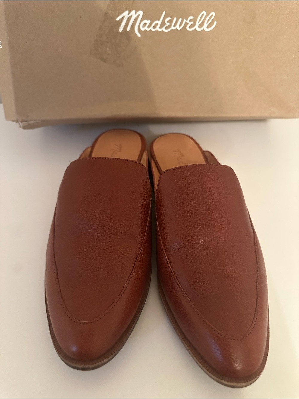 Madewell Women’s Chestnut Brown Leather Slip-On Loafers
